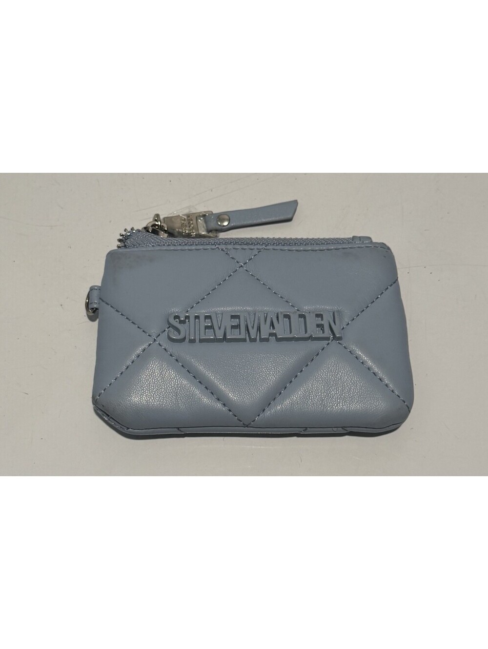 Womens Steve Madden Small Coin Quilted Wallet Light Blue